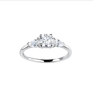 Elegant Silver Diamond Ring